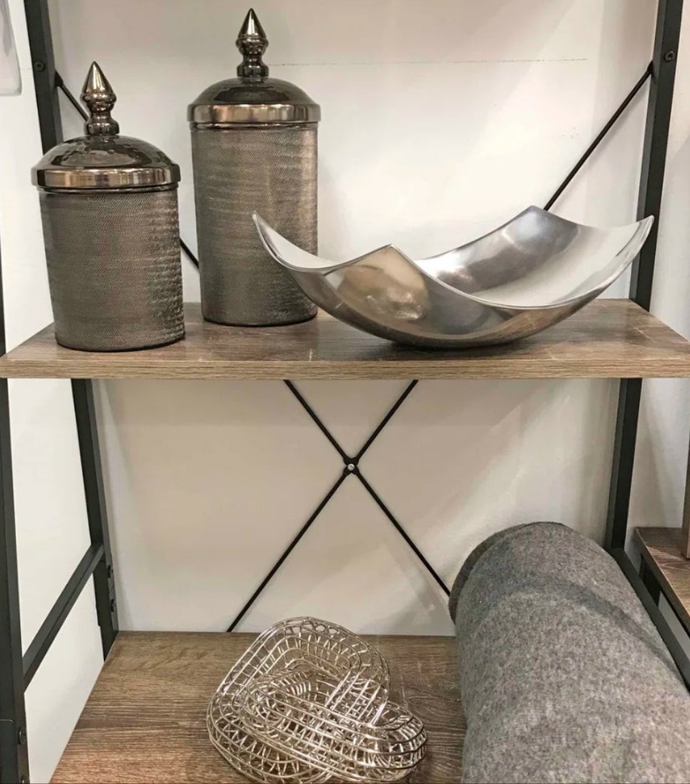 Aluminum Large Scoop Bowl in Gold or Silver 2 size options as well Abstract Decorative Room Decor Centerpiece Home Decor