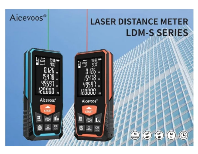 Laser Measure with Large Backlit Screen, Digital Laser Measurement Tool with Electronic Angle Measures Distance, Area and Volume(Green Beam)