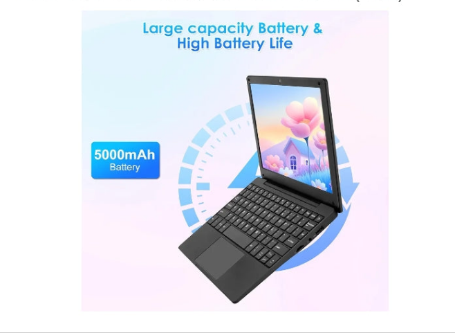Mini Android 12 Laptop Computer, Portable Small Netbook with Allwinner A133 CPU Android 12 OS 2GB RAM 64GB EMMC HD IPS Screen 1280x800 0.3MP Camera(