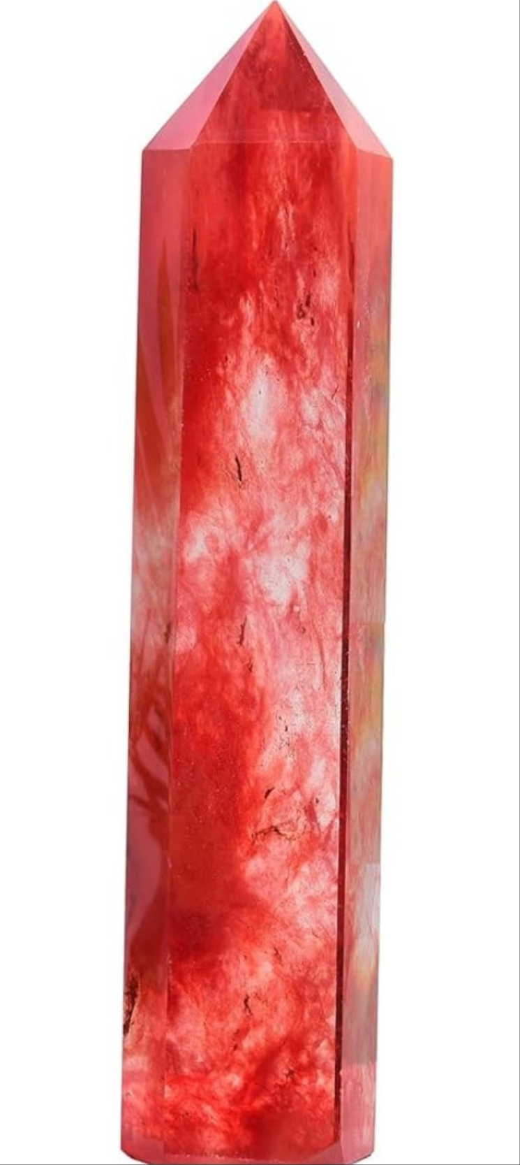 Extra Large Crystal Obelisk Tower Point Wand 6 Faceted Reiki Meditation Therapy