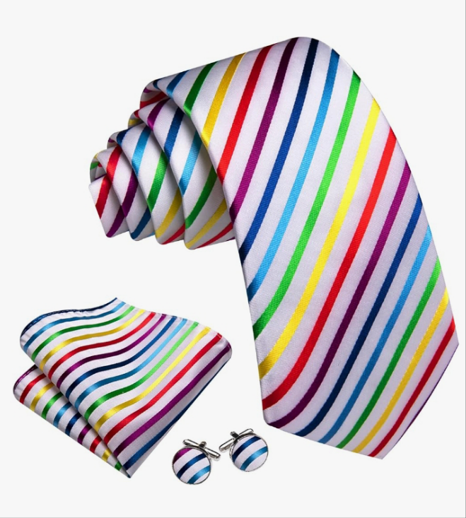 Mens Ties Silk Necktie Pocket Square Cufflinks Set Woven Designer Wedding Business