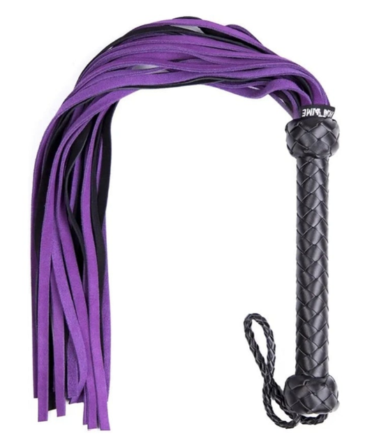 Premium Purple Leather Flogger for Couples – Deluxe BDSM Whip for Sensual Play, Erotic Exploration & Fetish
