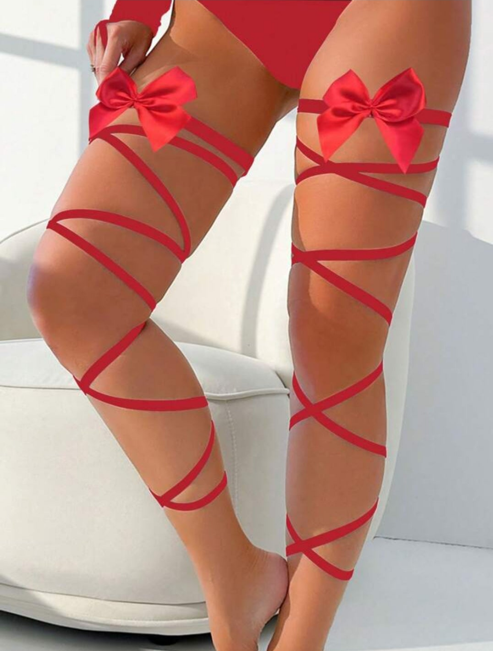 Women's Lingerie Accessories - Leg Garters With Bow Ties