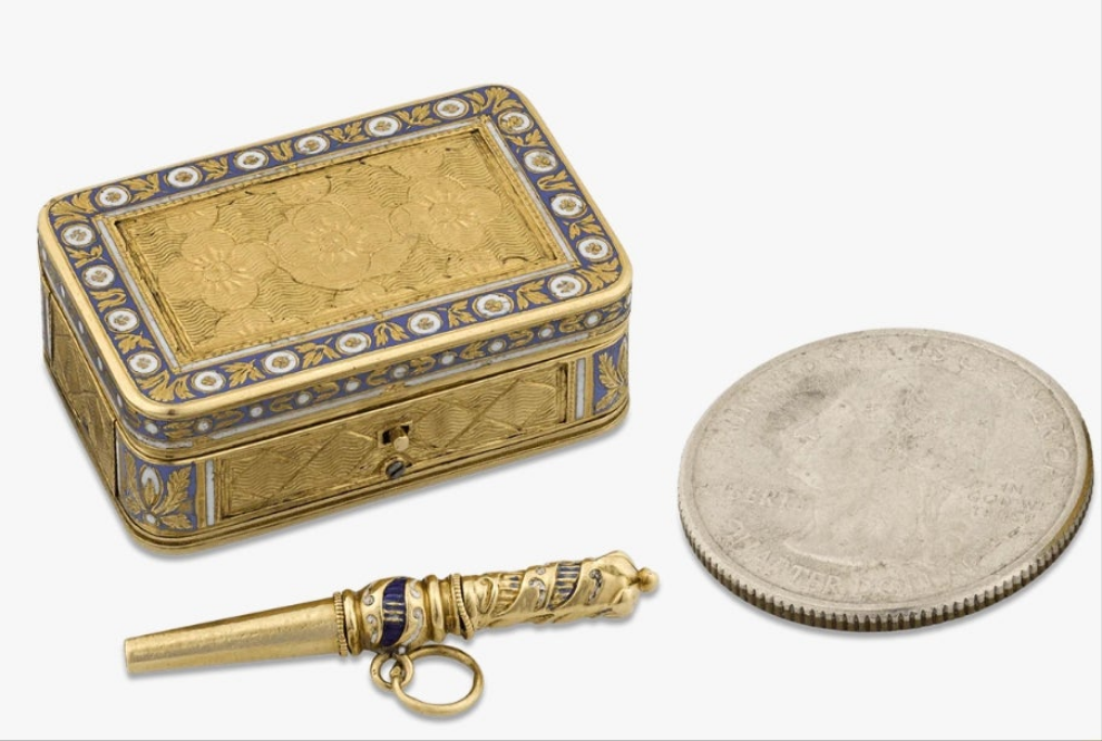 Swiss Gold and Enamel Musical Vinaigrette