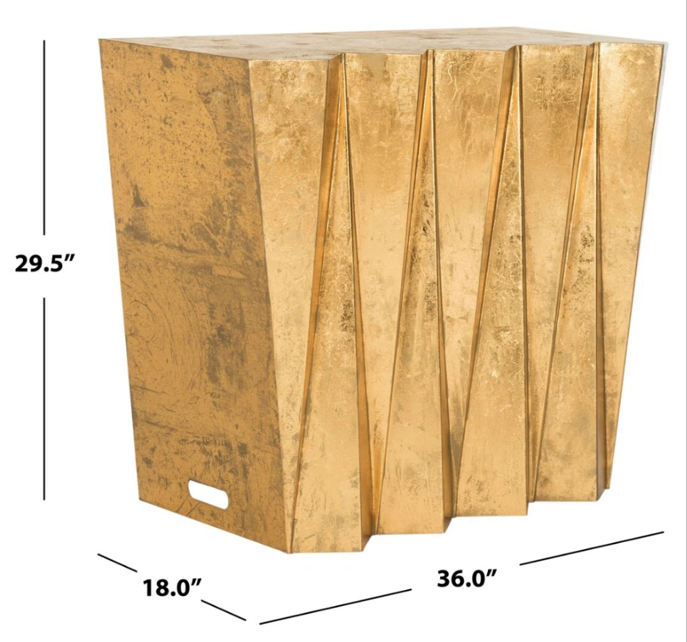 Console Table iron distressed metal gold tone