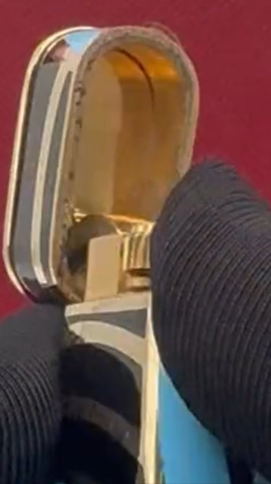 18k Gold Cartier Gold and Enamel Lighter with paved diamond cap