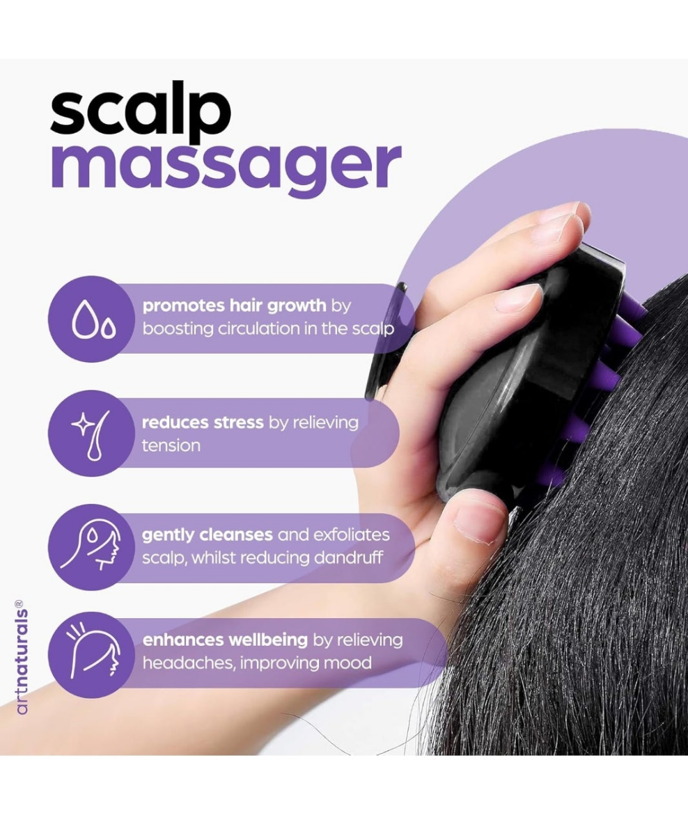 Organic Rosemary & Castor Hair Growth Oil + Scalp Massager Set – Hair Styling Oils for Dry, Itchy Scalp, Thickening & Hydration - Scalp Oil Products For Damaged Hair & Split Ends – 4.0 oz