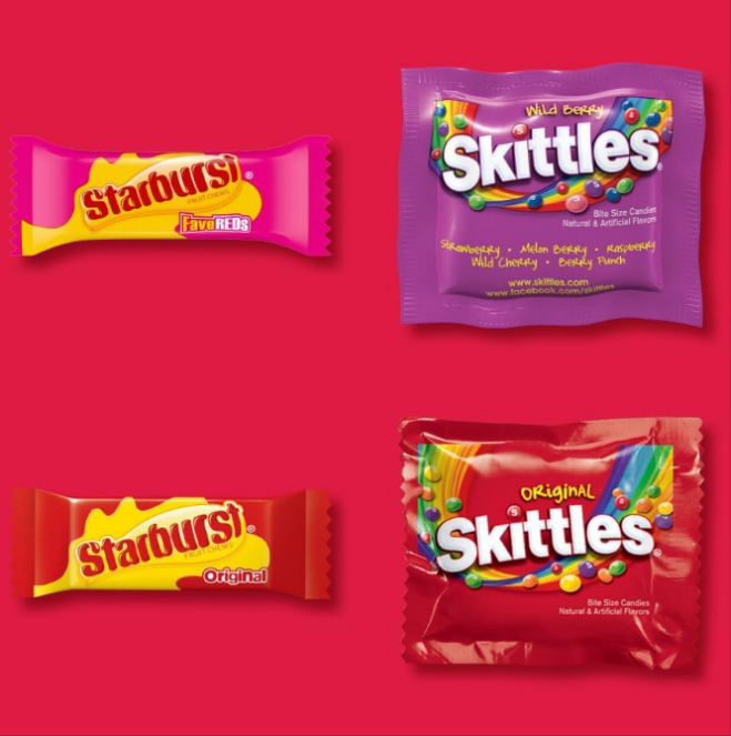 Original, Wild Berry & STARBURST Original and STARBURST FaveReds Fun Size Chewy Candy Variety Bag, Party Size, 20.13 Oz Bulk Bag