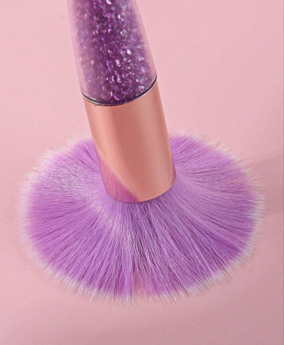 1Pc Diamond Dust Brush | Precision Conical Tip With Glitter Flow Sand & Hypoallergenic Bristles (Crystal-Embedded Handle, Salon-Grade Gel/Acrylic Cleaner)1Pc 2025 Lavender Diamond Dust Brush | Precision Conical Tip With Glitter Flow Sand & H