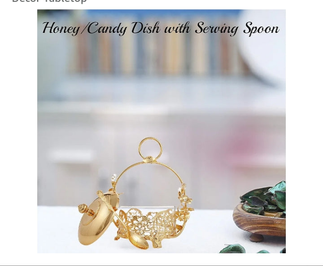 24K Gold Plated Crystal Studded Honey Candy Dish with Rose Accents Great Gifts for Christmas Anniversary Housewarming Present New Year Home Kitchen Dining Decor Tabletop