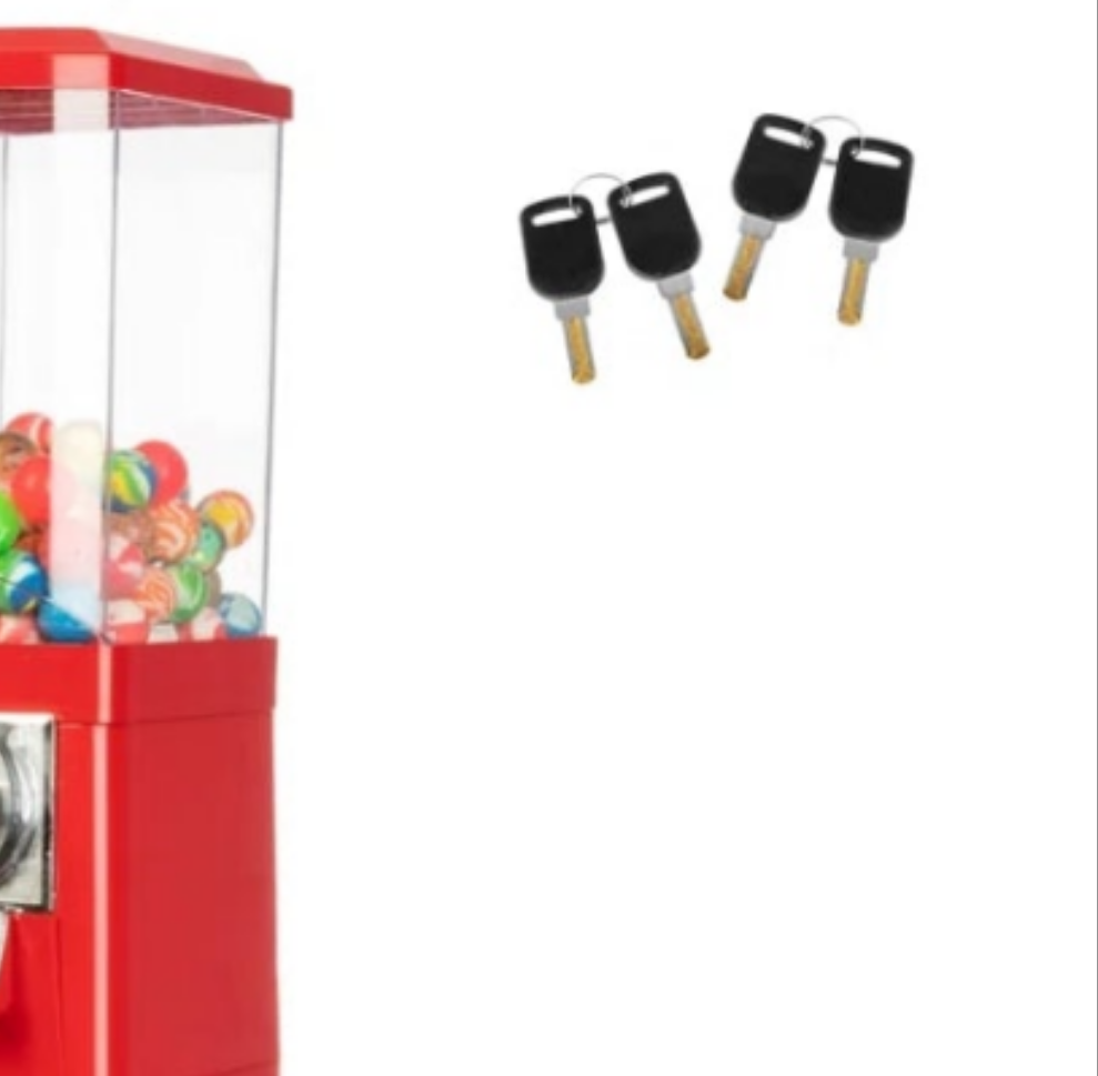 Triple Gumball Machine with Stand Red