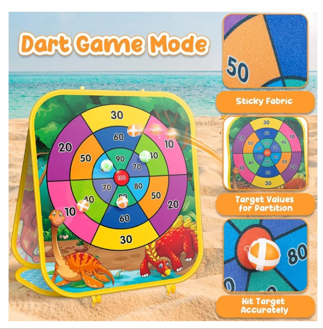 Bean Bag Toss Game Kids Outdoor Toys,Double-Sided Foldable Cornhole Board Backyard Beach Yard Outdoor Toys for Toddler, Outside Lawn Party Activities Toy