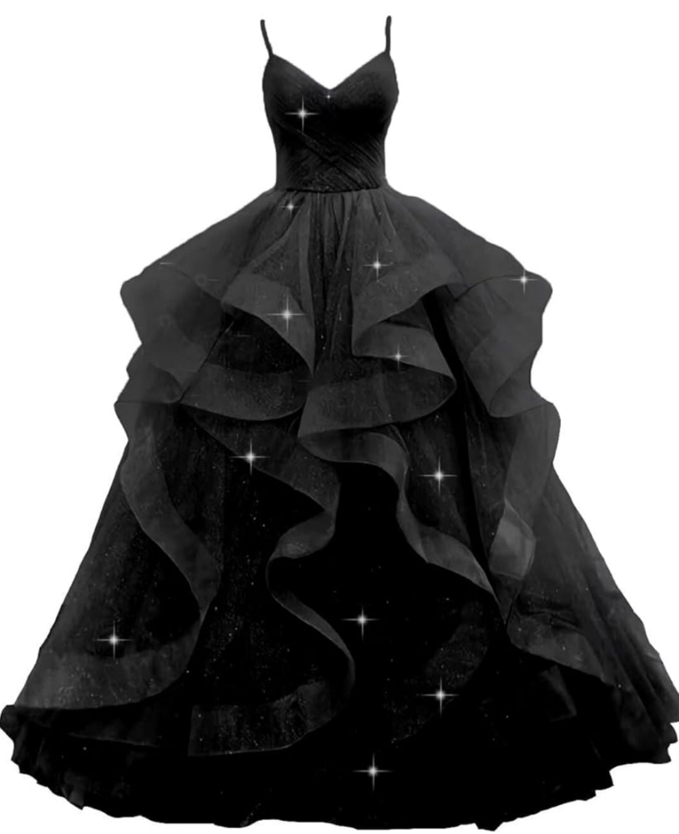 Glitter Tulle Dress Spaghetti Straps Ball Gow Wedding Gown Dress COCOMONEY