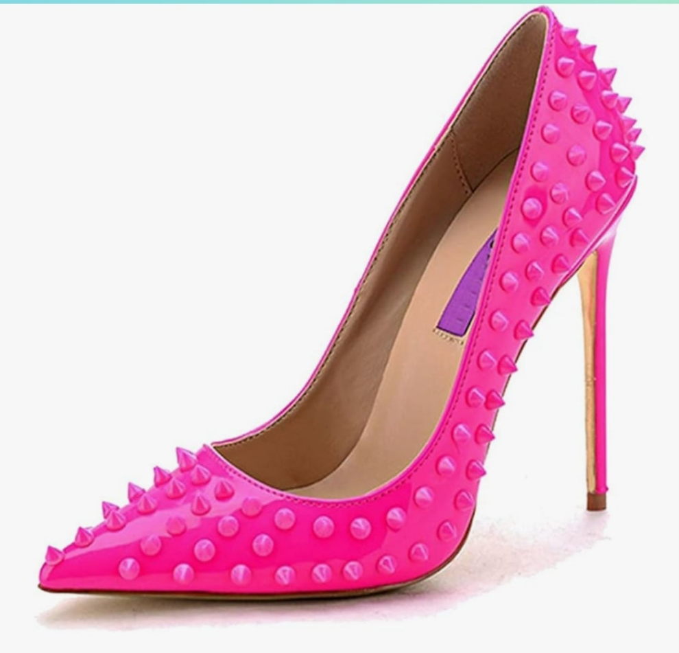 Sexy Heels Pumps Studded Rivett Party Prom Event Birthday Wedding Shoes