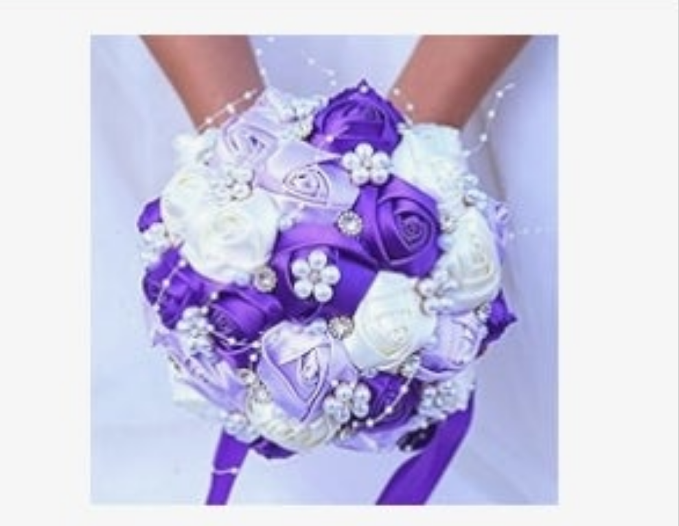 Handmade Rhinestone Bridal Bouquet,Crystal Wedding Round Tossing Bouquet,Artificial Flower Bunch for Bride Bridesmaid