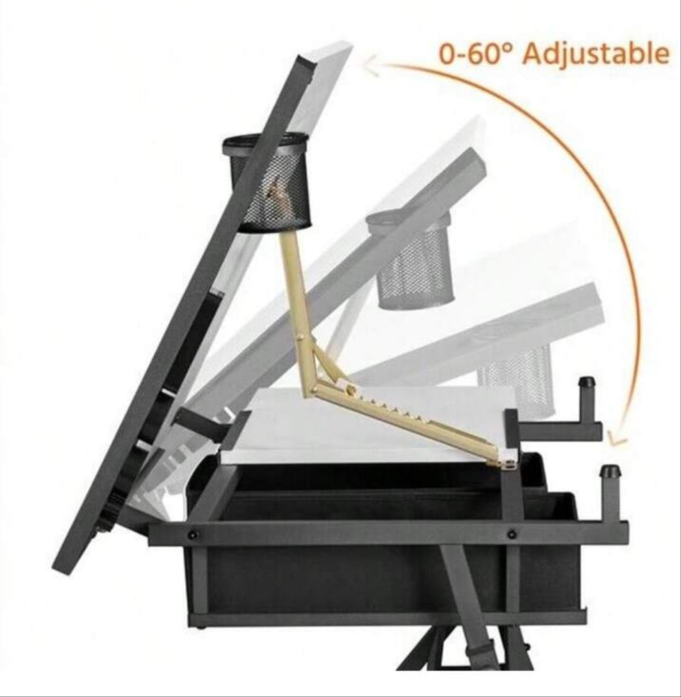 Height Adjustable Art Desk For Adults Tilting Tabletop Drafting Drawing Table