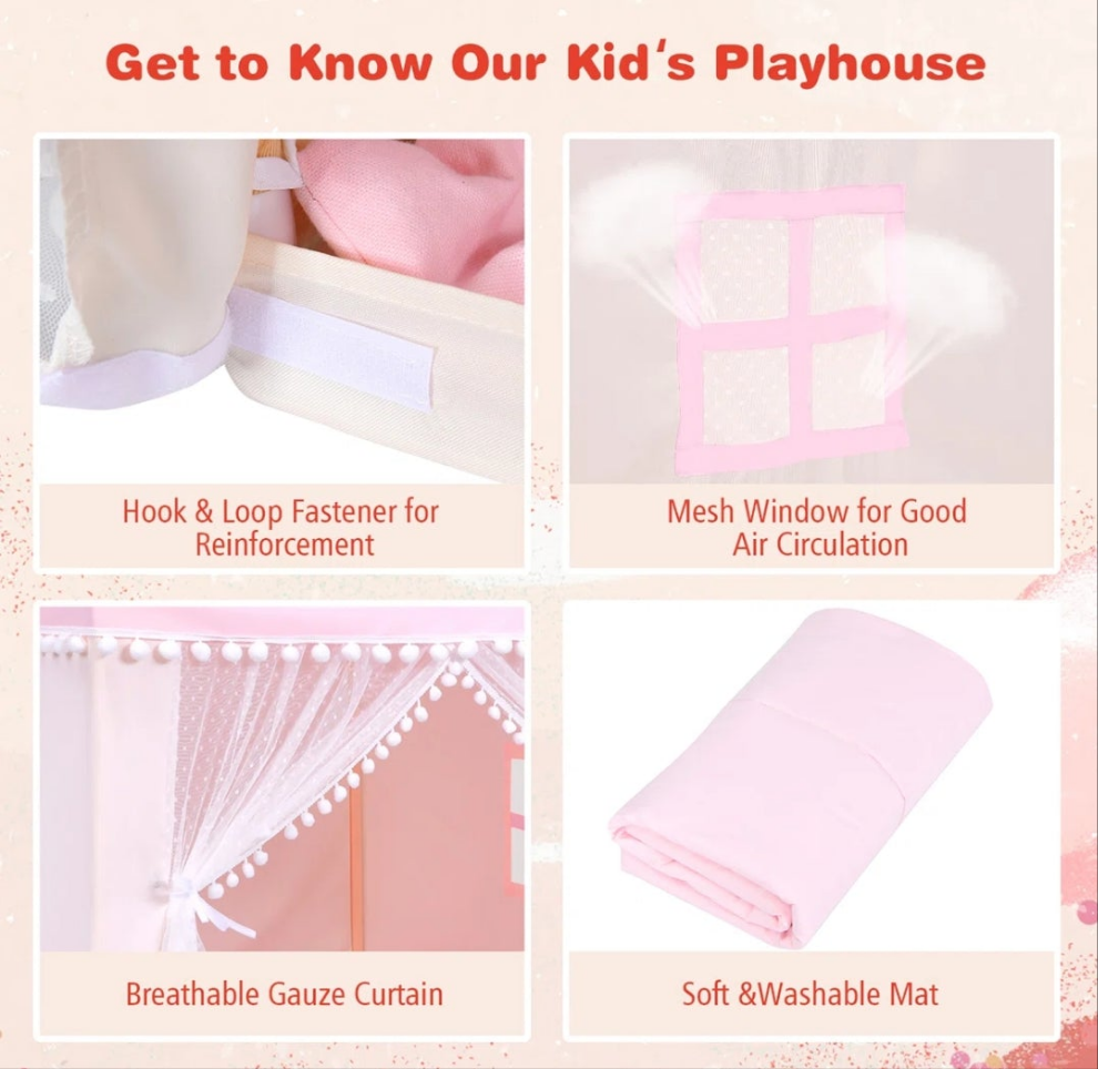 41'' W x 47'' D Indoor / Outdoor Fabric Play Tent