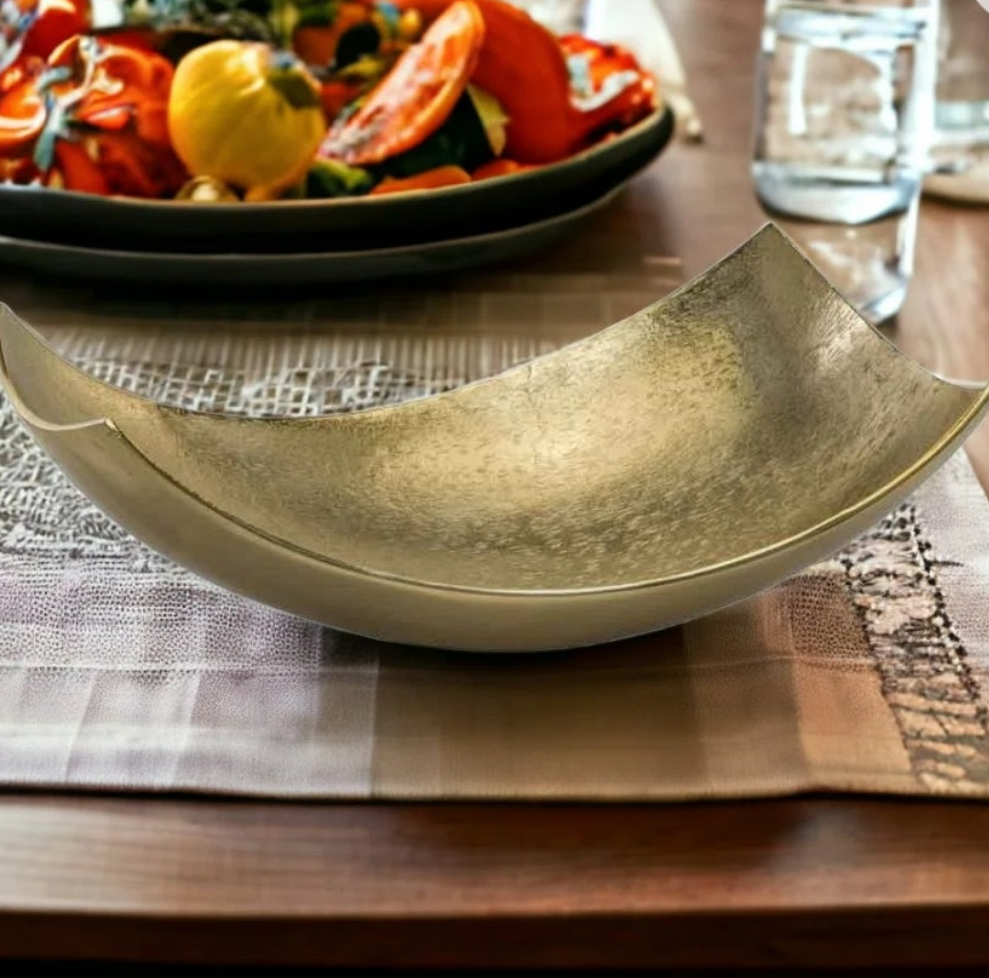 Aluminum Large Scoop Bowl in Gold or Silver 2 size options as well Abstract Decorative Room Decor Centerpiece Home Decor