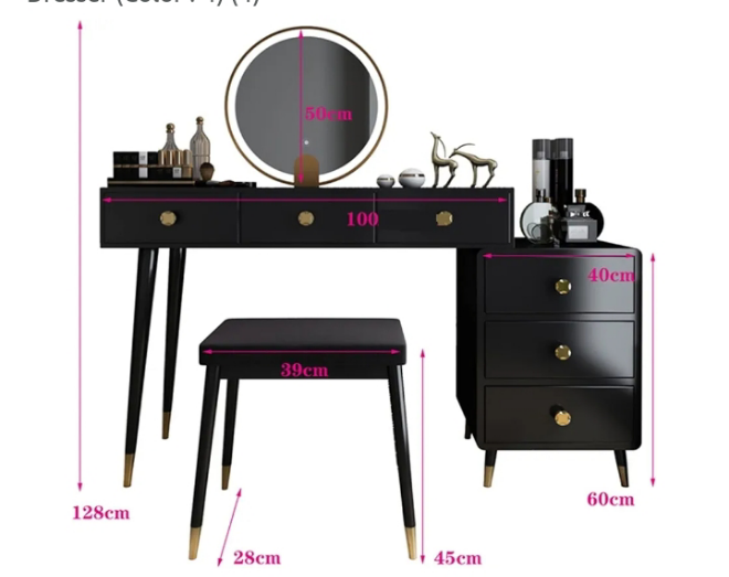 Vanity Benches Modern Household Dresser Dresser Bedroom Furniture Bedside Locker Wardrobe with Mirr