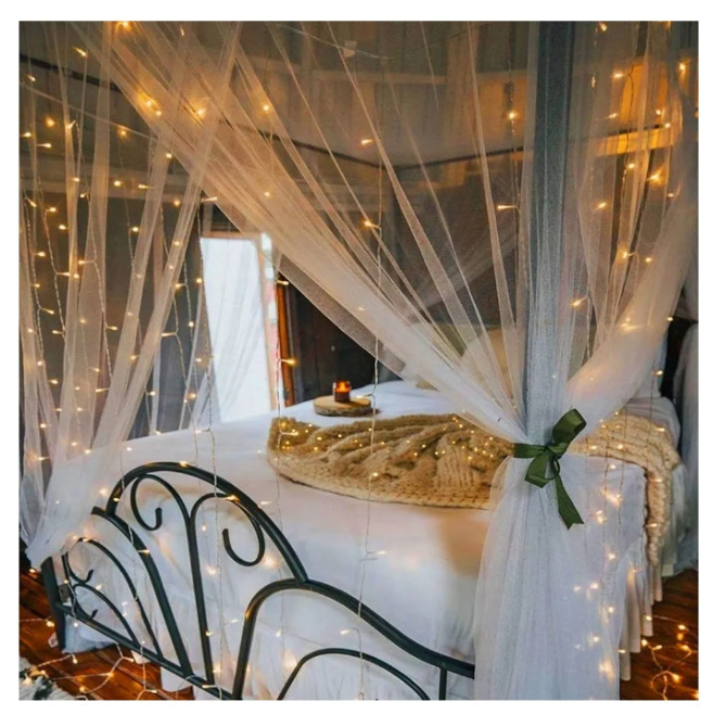 300 LED Curtain Lights Battery Operated, 9.8ft×9.8ft Hanging Lights with Remote Timer Fairy Curtain Lights for Bedroom Patio Wedding Backdrop Party Decór (Warm White)