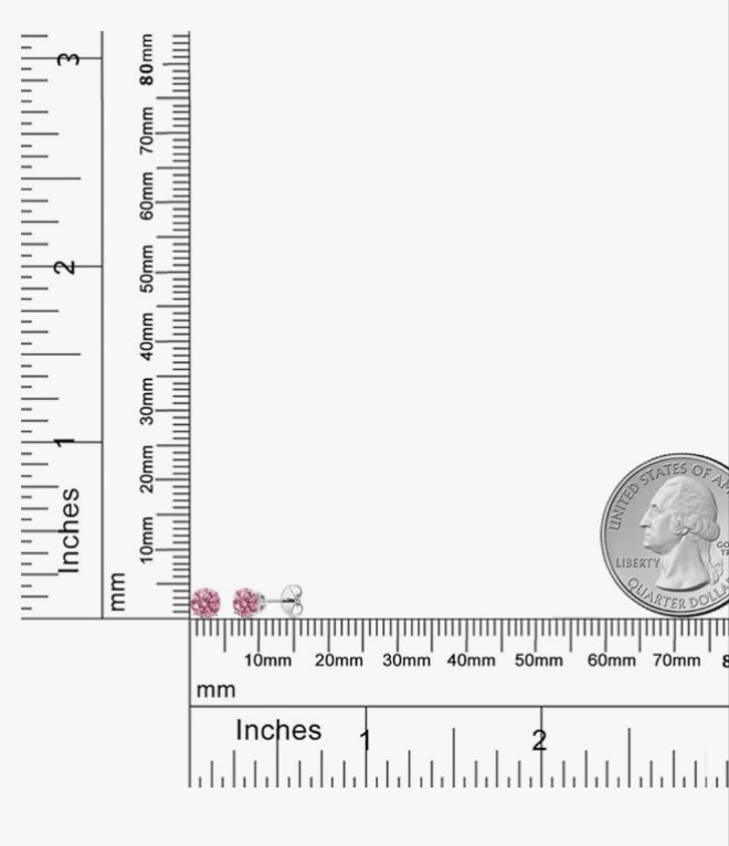 0.50 Ct Round Pink VS-SI Lab Grown Diamond 925 Sterling Silver Stud Earrings For Women Men (4mm)