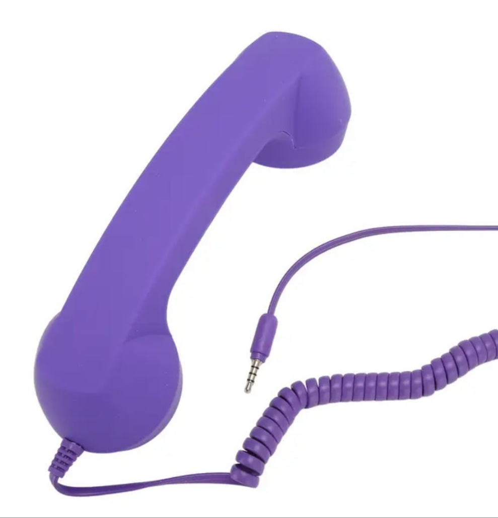 Vintage-Style 3.5mm Handheld Phone Receiver - Anti-Radiation, Noise Reduction, USB Powered - Perfect for Sports Fans & Gifts