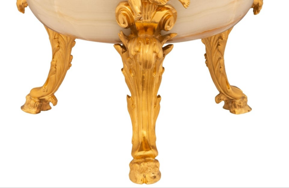 Stunning piece A French 19th century Belle Epoque period Onyx, Cloisonné and Ormolu centerpiece planter