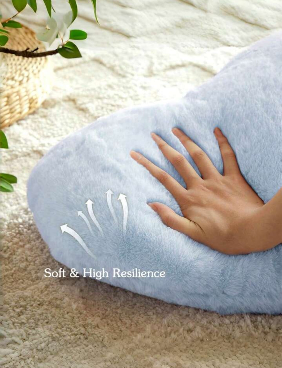 Heart Pillow, Soft And Cute Faux Rabbit Fur Heart-Shaped Pillow, Suitable For Spring And Summer Bedroom Sofa And Bed, A Cozy Gift For Mom On Mother's Day,