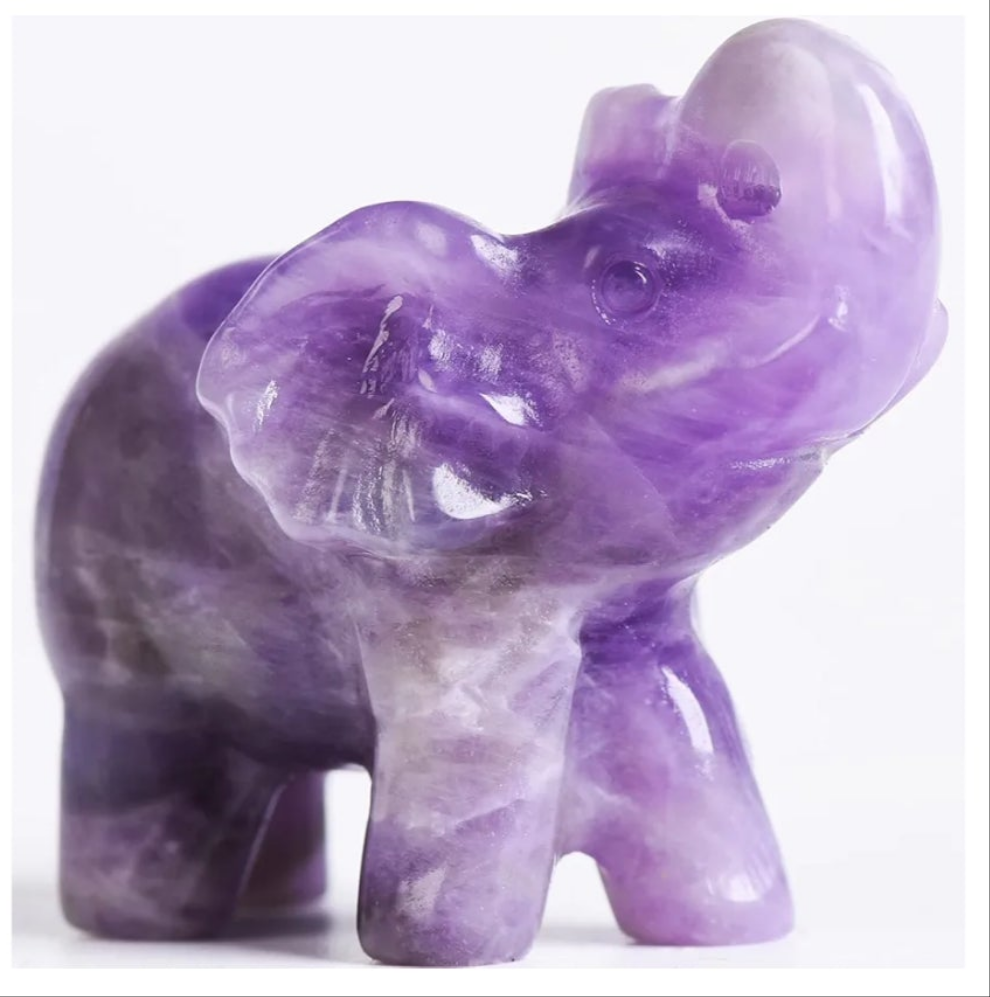 1.8 Inch White Jade Elephant Crystal Decor, Healing Crystal Cute Figurines,White Elephant Gemstones Decorations Statue, Lucky Reiki Stones in Home and Office Meditation Gift for Women and Men