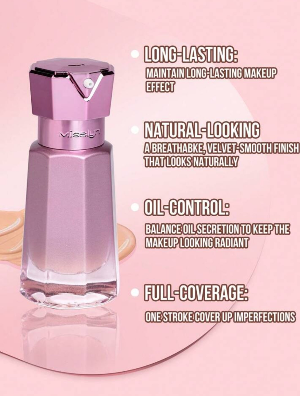 Magic Foundation, Foundation, Foundation-Nude, Oil Control Foundation, 30ML, Long-Lasting, Full Coverag, Liquid Foundation, Cover Under Blemishes, Skin Discoloration, Brightening, Non-Oxidizing, Valentine'S Day, Winter, Y2K Makeup Party, Holiday, New Year