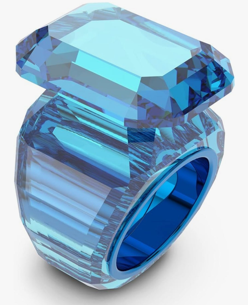 SWAROVSKI crystal Ring, Blue Crystal, Pink Crystal