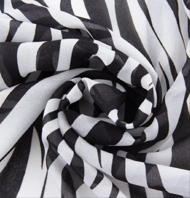 Women Animal-Print-Scarf Chiffon-Shawl Fashion Zebra-Print Scarves Lightweight Long Wraps Neck Scarf