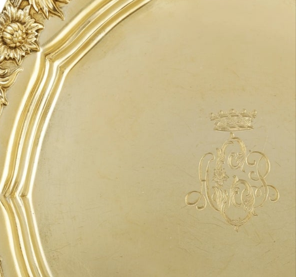 Chrysanthemum Silver Gilt Salad Plates by Tiffany & Co. 8 set