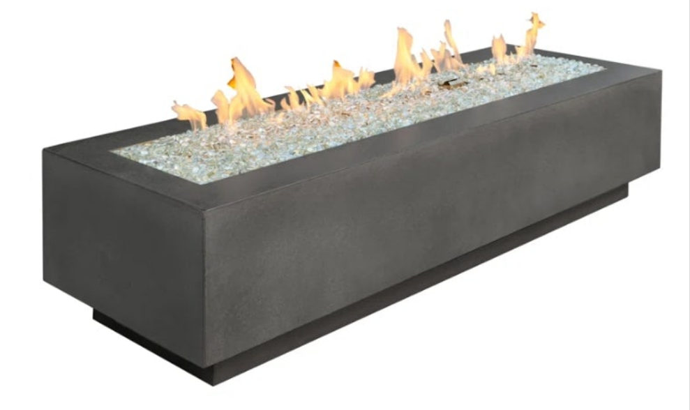 Rectangle Concrete Smokeless Fire Pit Table with Lid