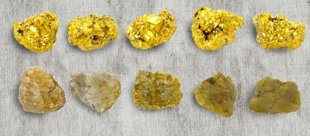 5 Pcs 28-38mm Natural Pyrite Stone Raw Pyrite Crystal Fools Gold for Cabbing Tumbling Reiki Healing (Gold)