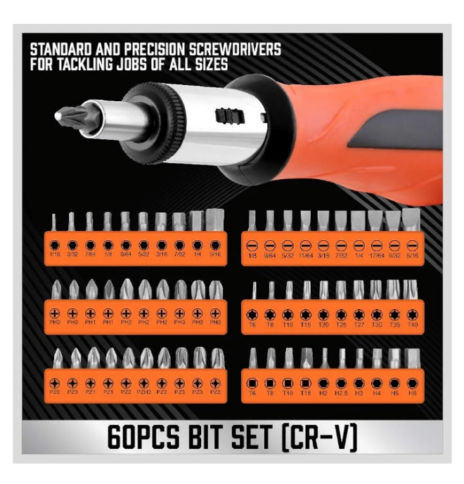 124-Piece Magnetic Screwdriver Set with Plastic Racking, Precision Screwdrivers, Magnetizer, Demagnetizer, Allen Keys, Nut Drivers, Ratchet Handles, Sockets & More - DIY Tools for Men, Tools Gift