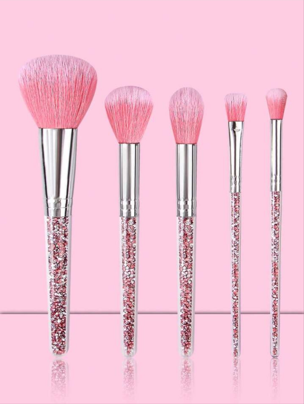 COCOMONEY 5PC MAKEUP BRUSH SET FOUNDATION BLUSH BRUSH EYESHADOW SHADER CONTOUR BRUSHES PRETTY 😍 GLITTER BLING GORGEOUS