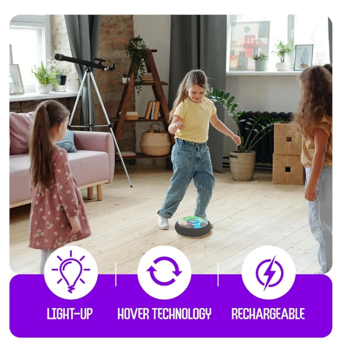 Hover Soccer Ball for Kids - Boy Birthday Gifts - Indoor Toy Games Gift for Boys Age 6, 7, 8, 9, 10, 11, 12 +Year Old - Light-Up Toys Game for Kid - 6+- Gifts for kids (Single)
