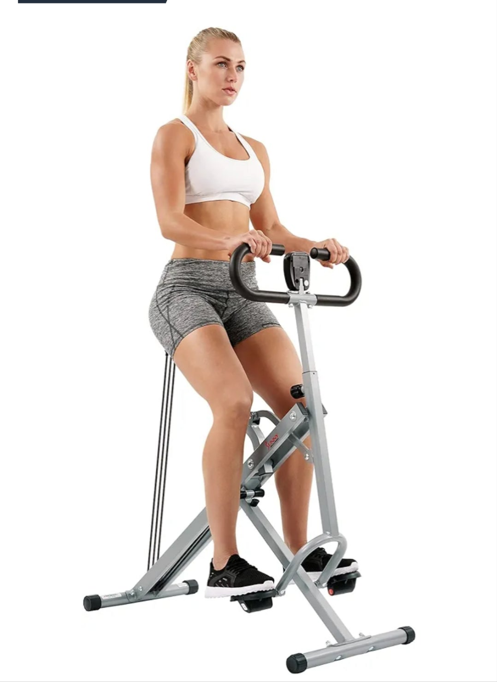 Health & Fitness Row-N-Ride Squat Assist Trainer, Foldable & Easy Setup Exercise Equipment w/Adjustable Resistance, Home Gym Training Machine for Arm, Glute & Leg Workout, Optional in Colors