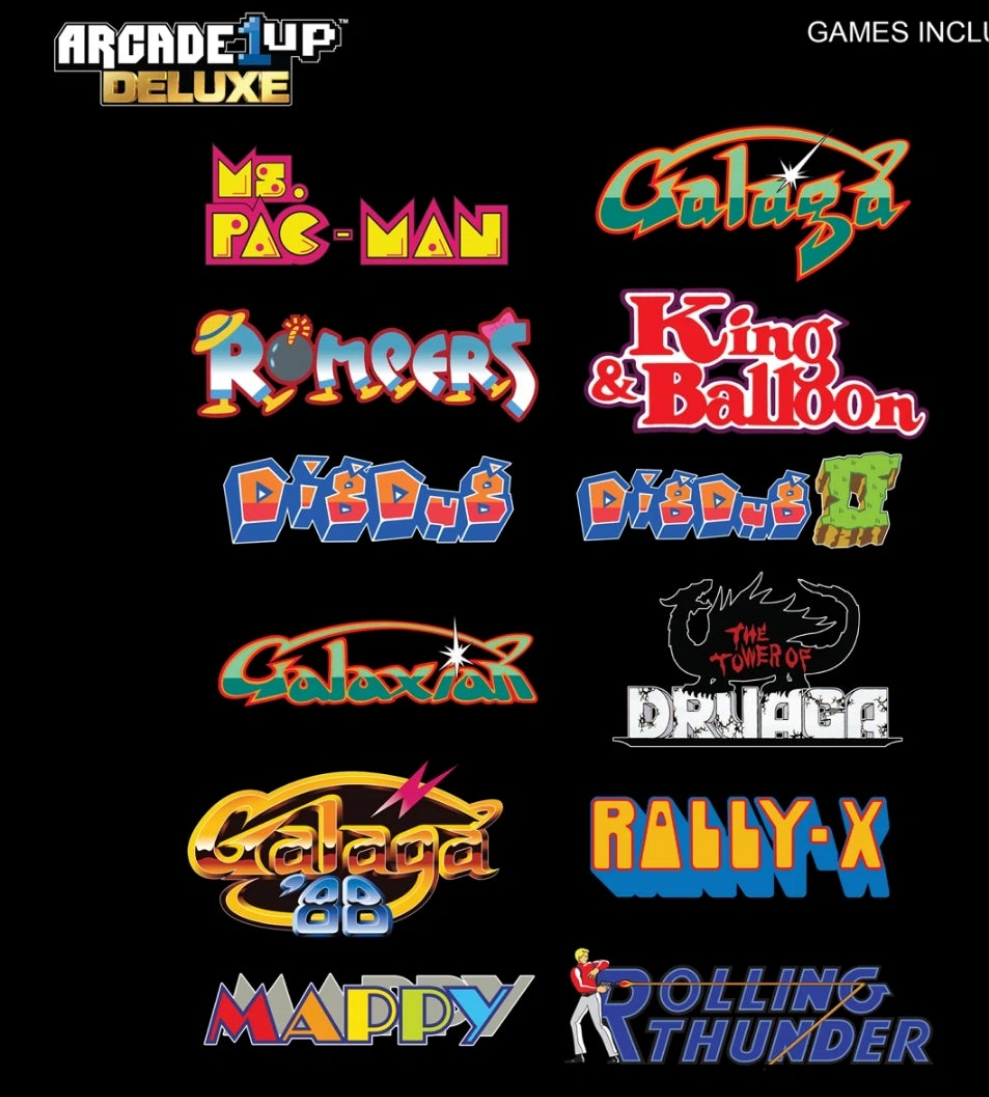 GALAGA 1981 DLX ED...OR Pacman Legacy Arcade DLX ED...OR Nba Jam Deluxe 2-player Control Panel Arcade Machine Console...ORMORTAL KOMBAT II ARCADE DLX ED