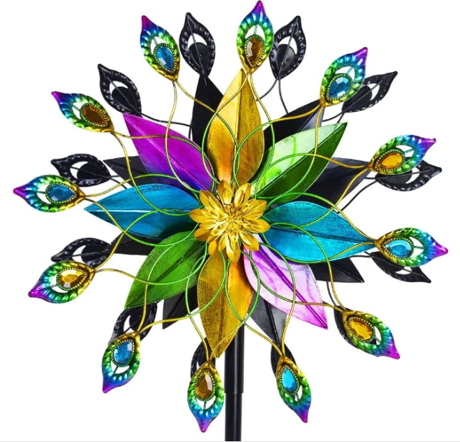 Outdoor 360 Degree Wind Spinner, Metal Wind Spinners for Yard and Garden Large Wind Sculpture Garden Decor (66 * 16 Inches)