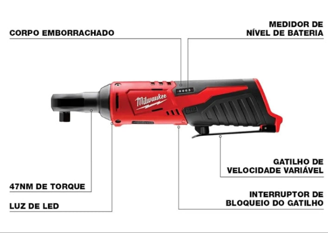 Milwaukee 2457-20 M12 Cordless 3/8" Sub-Compact 35 ft-Lbs 250 RPM Ratchet w/ Variable Speed Trigger