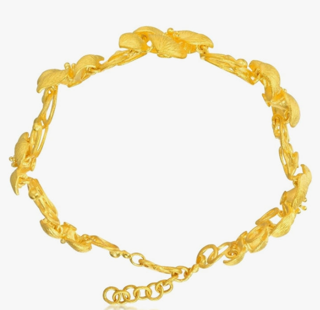 COCOMONEY 999.9 24K Solid Gold Price-by-Weight 34.06g Gold Bridal Blossom Hydrangea Flower Bracelet for Women 84306B | 8.2 Inches, (21 CM)