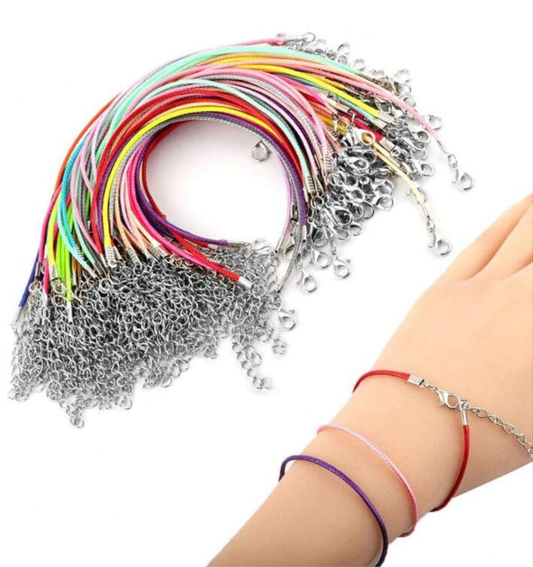 50pcs 6.7in Mixed Color Leather Cord For Diy Jewelry Making (Bracelet, Anklet, Necklace)