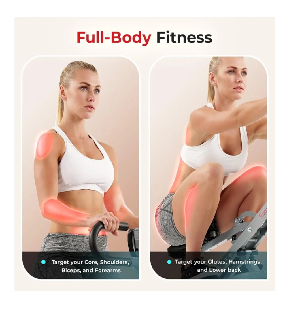 Health & Fitness Row-N-Ride Squat Assist Trainer, Foldable & Easy Setup Exercise Equipment w/Adjustable Resistance, Home Gym Training Machine for Arm, Glute & Leg Workout, Optional in Colors