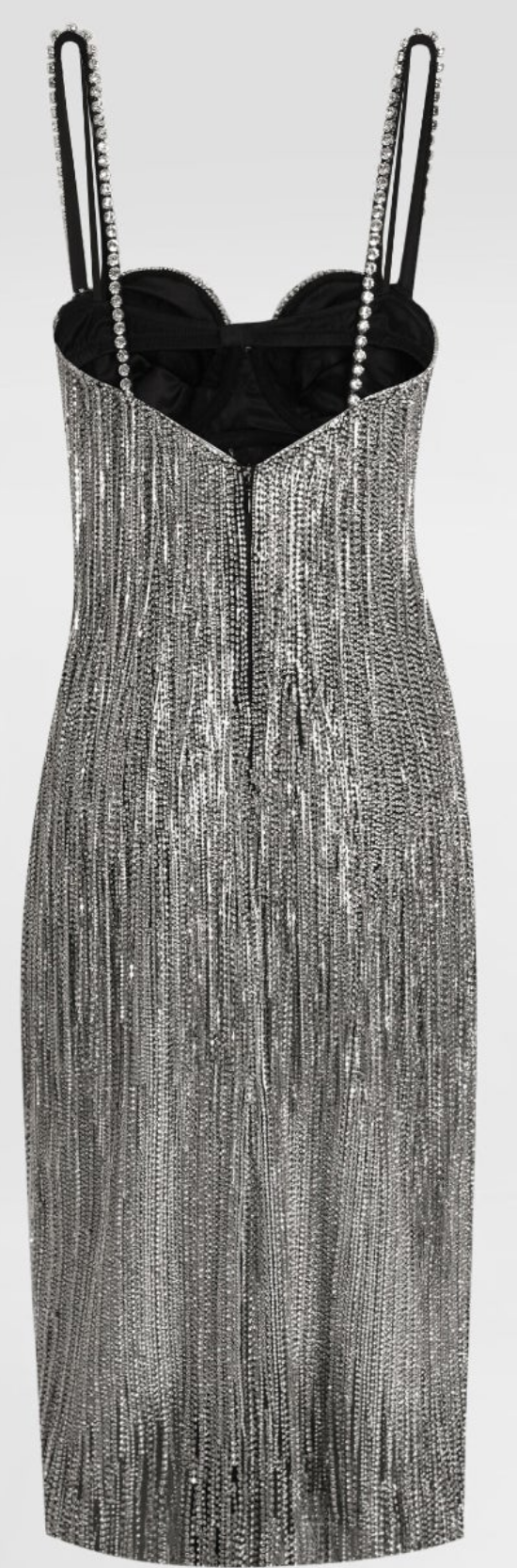 Dolce And Gabbana Marquisette calf-length dress with sequined fringing