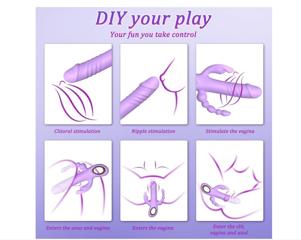 Thrusting Dildo Vibrator Sex Toys for Women, G Spot Anal Rabbit Vibrators Adult Sex Toys with 7 Powerful Speeds & 7 Vibrating Modes Upgrade Silicone Waterproof Rechargeable,Rose