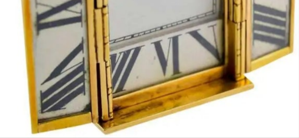 Tiffany & Co. 18kt Yellow Gold and Enamel Small Desk Clock 1920's