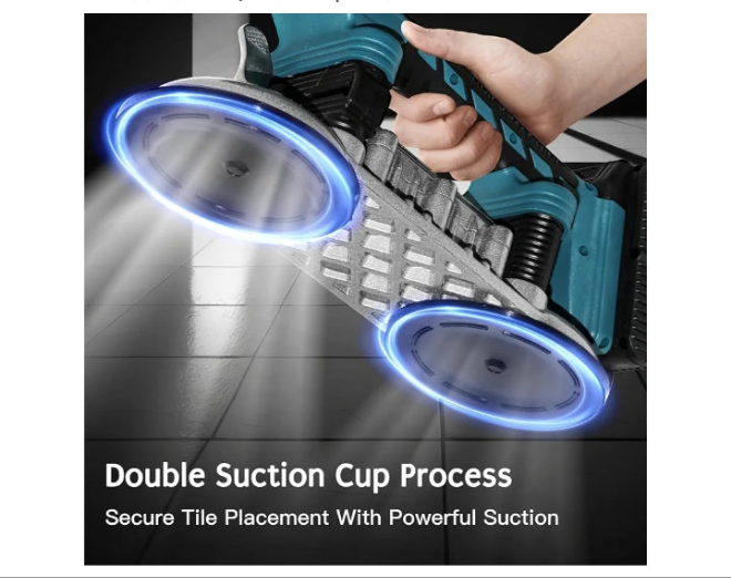 Tile Vibrator Tool, Professional and Efficient Tile Tool, Powerful Leveling Handheld Tile Laying Machine, 12000mAh 24000r/min 6 Speeds