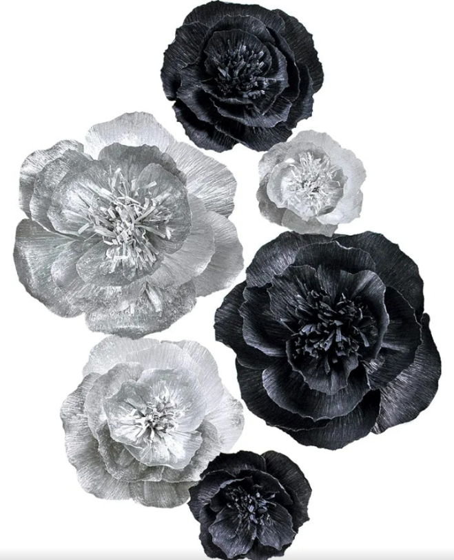 Home Decor 3D Flower for Wedding Backdrop Nursery Wall Flower Decor(Yellow Set 6)